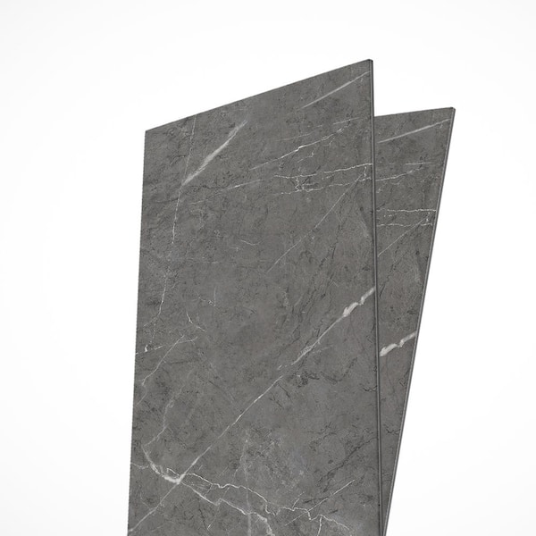 RENOBOARD Pietra Dark Gray 11.5 in. x 23.5 in. Peel and Stick Faux Marble Renoboard (10-Tiles, 18.8 sq. ft.)