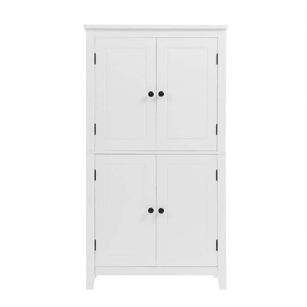 Anky 23.6 in. W 11.8 in. D 43.3 in. H White MDF Freestanding Bathroom Storage Linen Cabinet