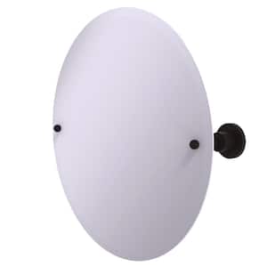 22 in. x 22 in. Astor Place Frameless Round Tilt Mirror with Beveled Edge in Oil Rubbed Bronze