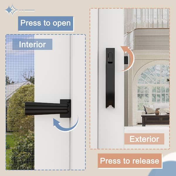 36 in. x 80 in. Universal Solid Pine Screen Door with Lock-Primed White Finish and Gauze Mesh, Hinged Panel Style