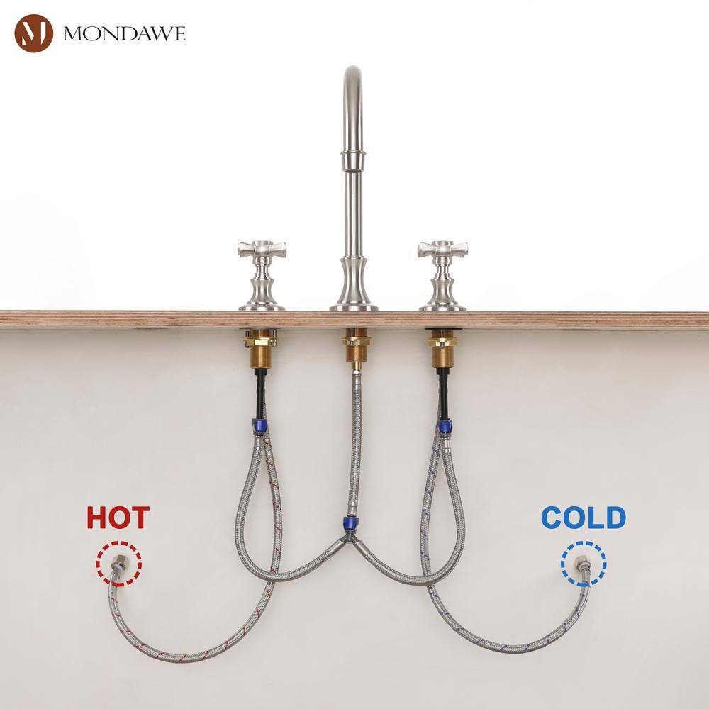 Brushed Nickel 8" Widespread 2-Handle Bathroom Faucet