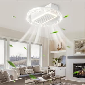 1.6 ft. LED Indoor White Bladeless Ceiling Fan with Lights Remote Control Dimmable LED, Bladeless Fan