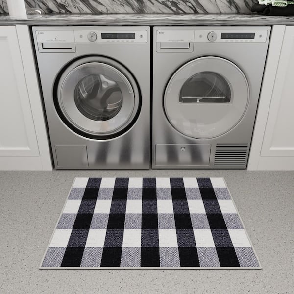 Ottomanson Ottohome Collection Non-Slip Checkered Buffalo Plaid