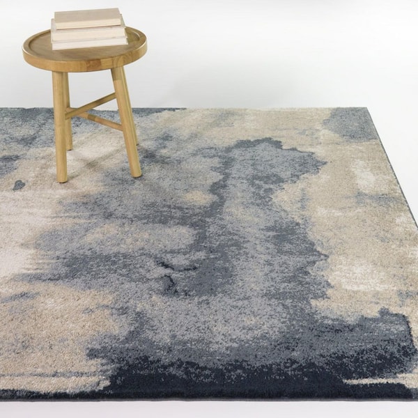 Akses Blue/Beige 7 ft. 10 in. x 10 ft. Watercolor Gradient Area Rug