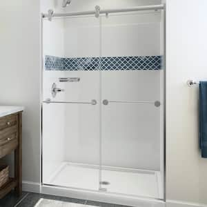 UPstile 34 in. x 48 in. x 74 in. 3-Piece Direct-To-Stud Alcove Shower Surround with Customizable Design in White