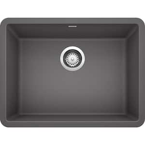 PRECIS Undermount Granite Composite 24 in. Single Bowl Kitchen Sink in Cinder