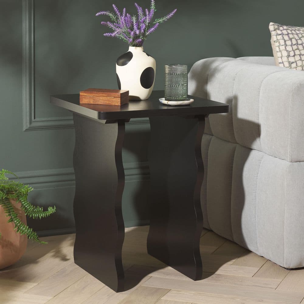 SAFAVIEH Preslyn 18.9 in. Matte Black Wood End Table ACC5735B