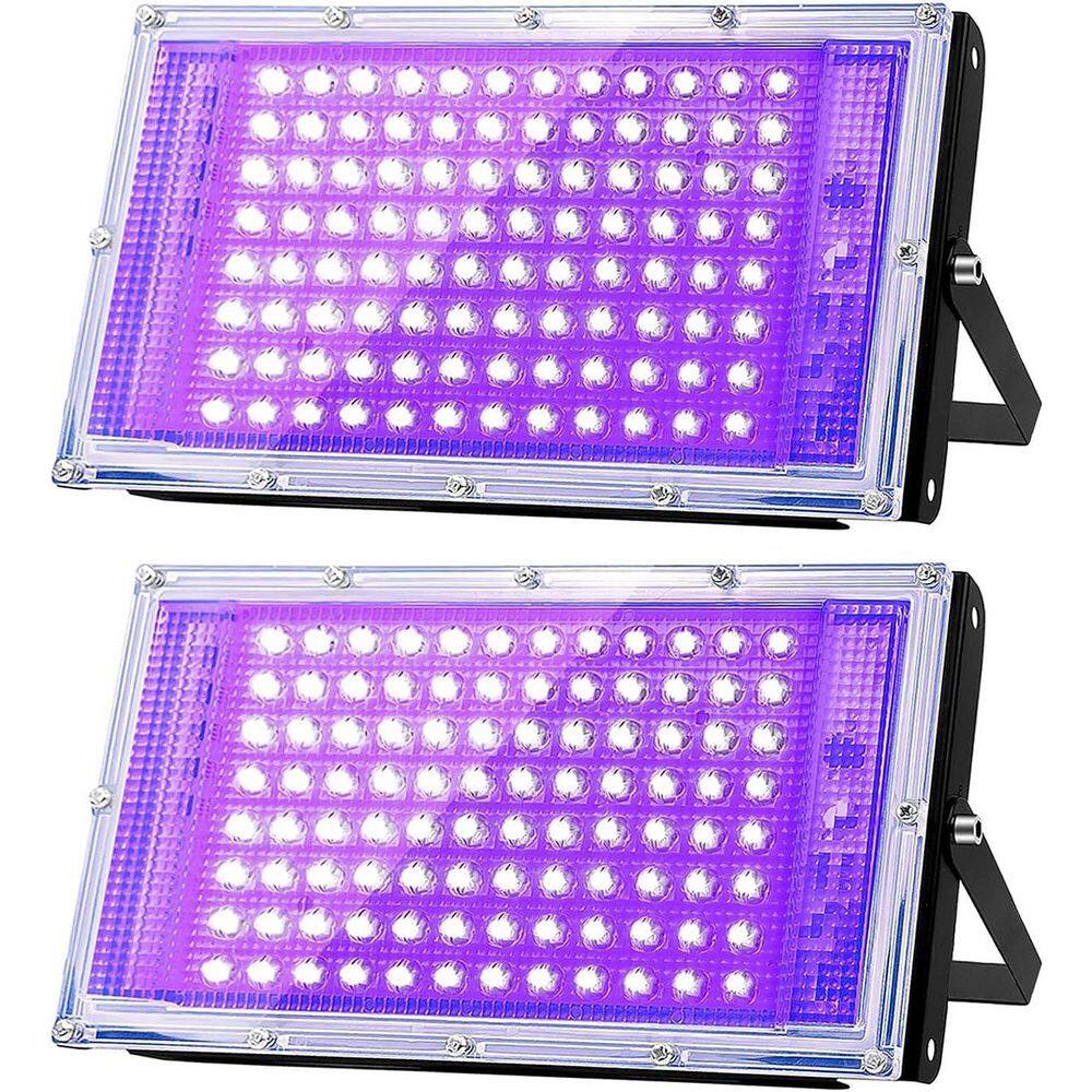 Glossy Black Plug-in Integrated LED Aluminum Landscape Flood Light, 100W UV Black Light IP66 Waterproof (2-Pack) price history on PriceWatchPro