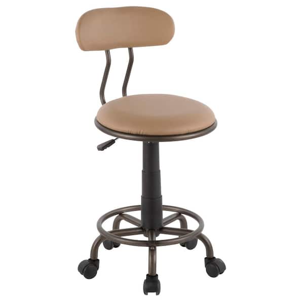 Lumisource Swift Antique Metal and Camel Faux Leather Task Chair