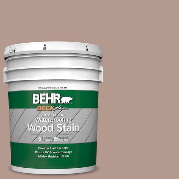 BEHR DECKplus 5 gal. #SC-160 Rose Beige Solid Color Waterproofing Exterior Wood Stain