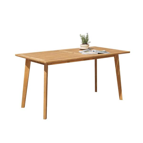 Unbranded Natural Acacia Wood Outdoor Dining Table