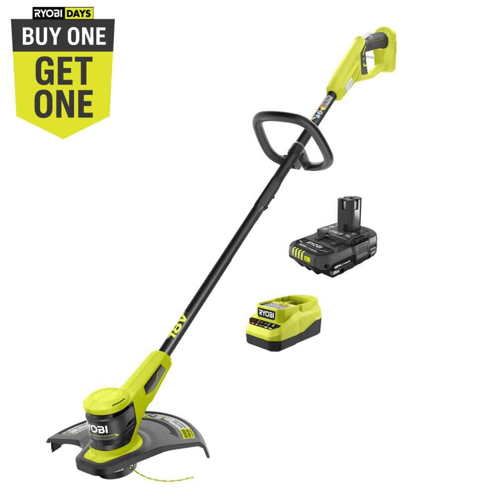 RYOBI ONE+ 18V 13 in. Cordless Battery String Trimmer with 2.0 Ah