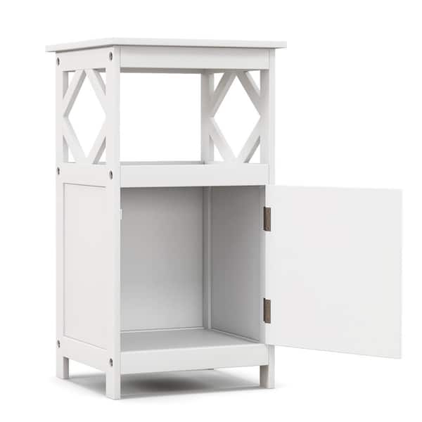 Costway White Bathroom Floor Cabinet Storage Cabinet Side Organizer Rack  with 2-Drawers HW66967WH - The Home Depot
