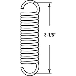 Extension Spring, Spring Steel Const, Nickel-Plated Finish, .105 GA x 3/4 in. x 3-1/8 in., Single Loop Open, (2-Pack)