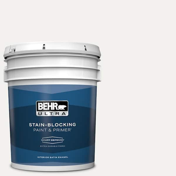 BEHR ULTRA 5 gal. #W-D-600 Bridal Veil Extra Durable Satin Enamel Interior Paint & Primer