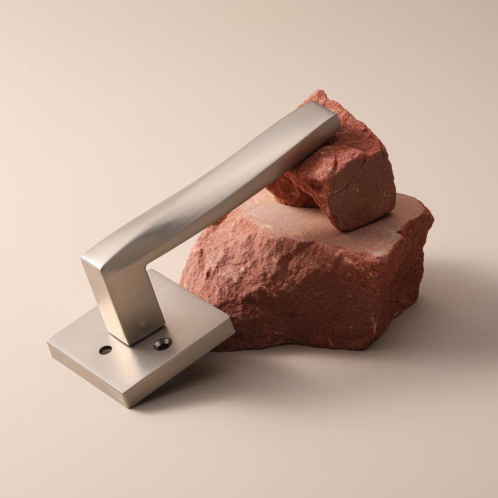 Satin Nickel Square Backplate Modern Interior Door Lever