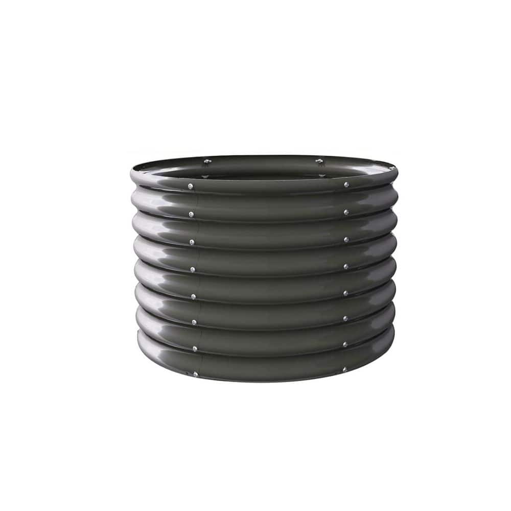 2-Pack 3 ft x 24 in. Anti-Rust Round Tall Galvanized Raised Garden Beds Out
