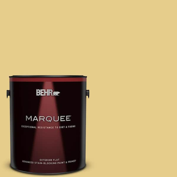 BEHR MARQUEE 1 gal. #T12-6 Lol Yellow Flat Exterior Paint & Primer