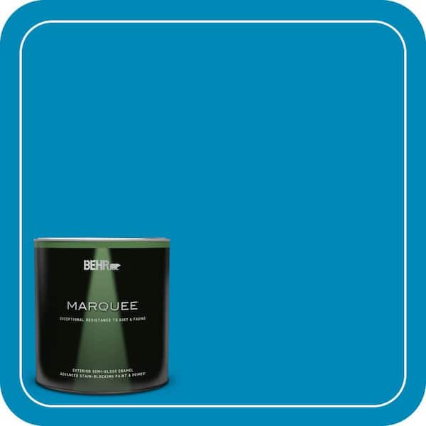 BEHR MARQUEE 1 qt. #540B-7 Royal Peacock Semi-Gloss Enamel Exterior Paint & Primer
