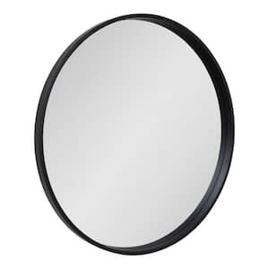 Medium Round Black Modern Mirror (32 in. H x 32 in. W)