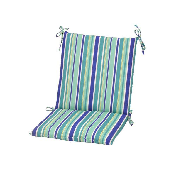Hampton Bay Thompson Stripe Outdoor Dining Chair Cushion
