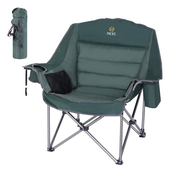 Camping Chairs, Oversized XL Padded Camping Chair, Oversized Chair, Camp Chair Heavy-duty 400Lbs w/Carry Bag (1-P Green)