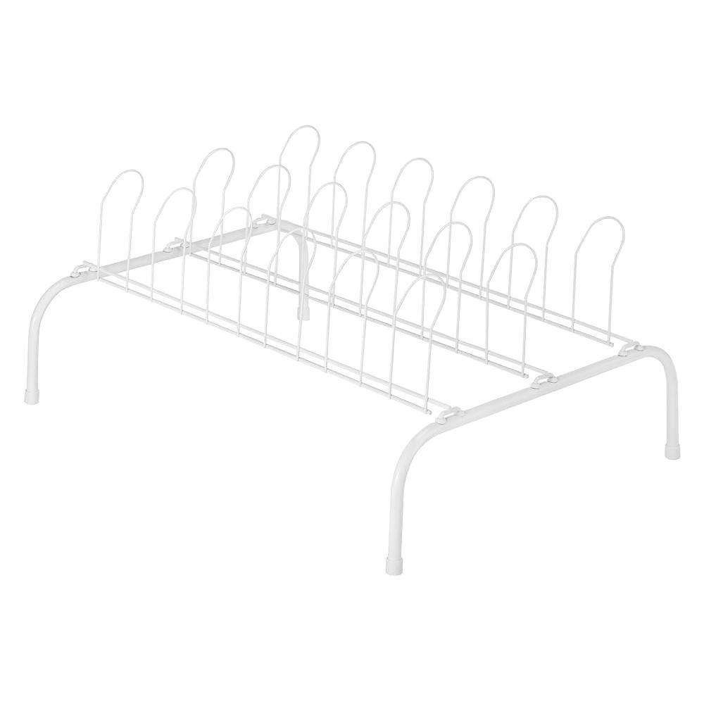 Whitmor 9.5 in. H 9Pair White Metal Shoe Rack 60231305 The Home Depot