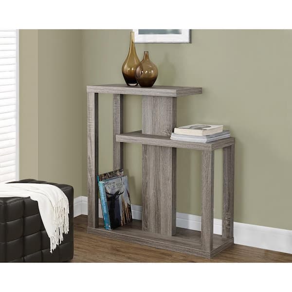 Monarch Specialties 32 in. Dark Taupe Standard Rectangle Console Table with Storage