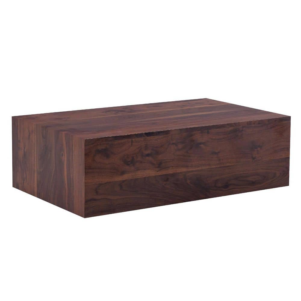 39.3 in. Walnut Rectangle MDF Coffee Table