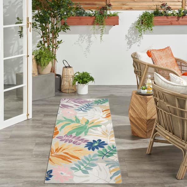 Suncoast Multicolor 2 ft. x 6 ft. Floral Contemporary Runner Area Rug