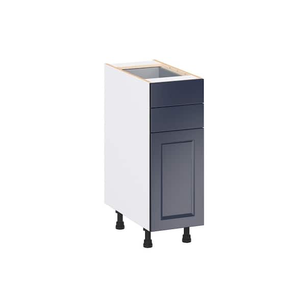 J COLLECTION Laramie 12 in. W x 24 in. D x 34.5 in. H Assembled Base Kitchen Cabinet in Painted Blue with Two 5 in. Drawers
