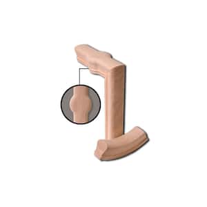 7088-2 Red Oak 2 Rise Straight Gooseneck with Cap - 6010 Wood Staircase Handrail Fitting for Stair Remodel