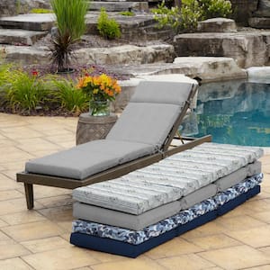 21 in. x 72 in. Outdoor Chaise Lounge Cushion in Paloma Valencia