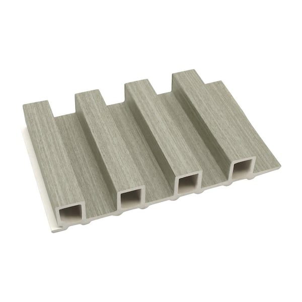 sunwings Gray 6.65 in. x 4.13 in. x 0.83 in. WPC 3D Wood Wall Paneling for Interior Wall Decor (0.19 sq. ft.)