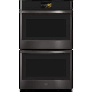 Profile 30 in. Smart Double Electric Wall Oven with Convection Cooking in Fingerprint Resistant Black Stainless Steel