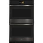 Profile 30 in. Smart Double Electric Wall Oven with Convection Self Cleaning in Black Stainless Steel