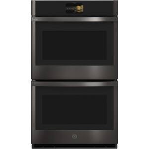 Profile 30 in. Smart Double Electric Wall Oven with Convection Self Cleaning in Black Stainless Steel