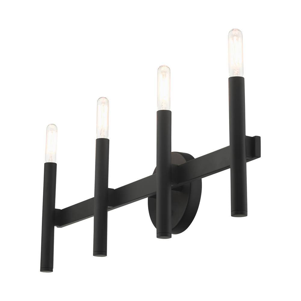 Copenhagen Black Steel 4-Light Dimmable Vanity Sconce
