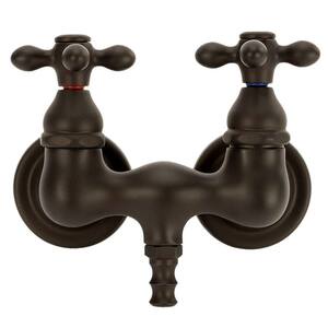 TW44 2-Handle Claw Foot Wall-Mount Leg Tub Faucet without Handshower in Oil Rubbed Bronze