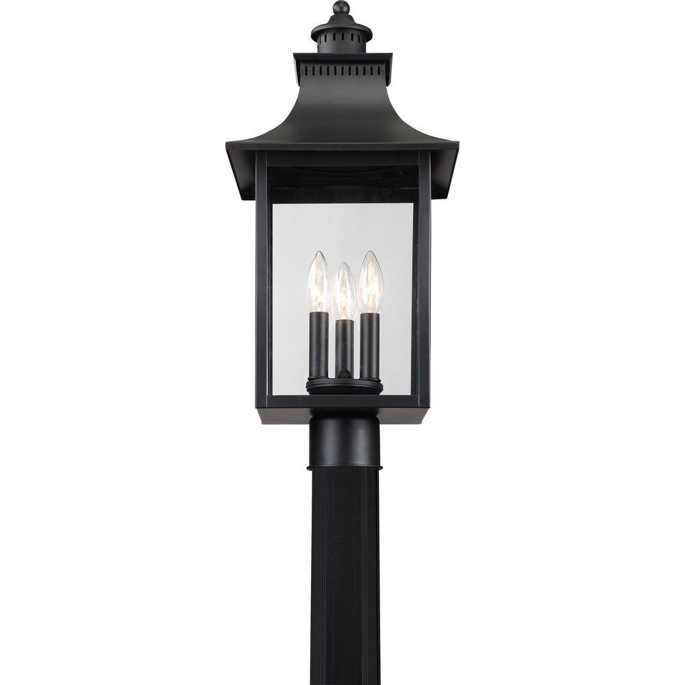 Mystic Black 22" Steel Outdoor Post Lantern