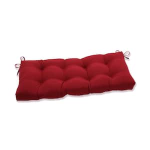 Solid Rectangular Outdoor Bench Cushion in Red