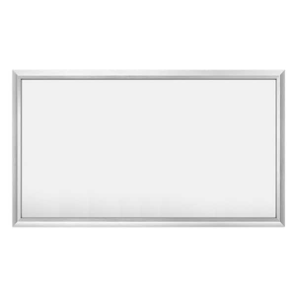 55 in. W x 32 in. H Rectangular Aluminum Alloy Framed and Tempered Glass Wall Bathroom Vanity Mirror in Brushed Silver