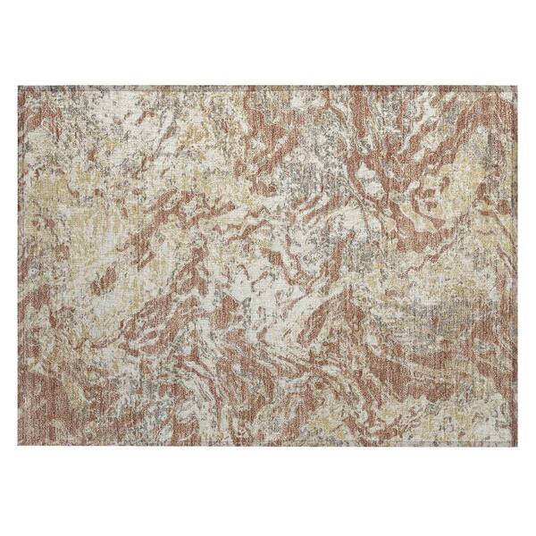 Chantille Machine Washable Indoor/Outdoor Abstract ACN3163 Rust 2 ft. x 3 ft. Accent Rug
