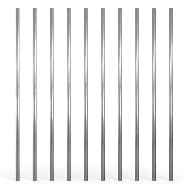 Fencer Wire Silver Galvanized 2-3/8 in. x 2-3/8 in. x 8 ft. Steel Corner Chain Link Fence Terminal Post (10-Pack)