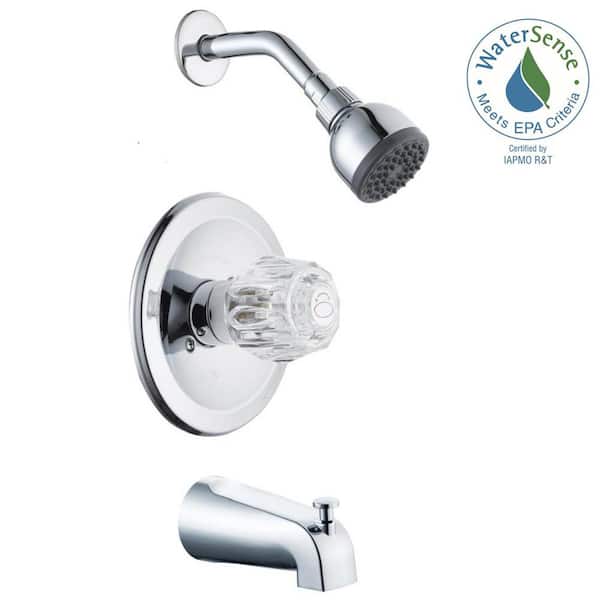 Glacier Bay Aragon 1-Handle 1-Spray Tub and Shower Faucet in Chrome (Valve Included)