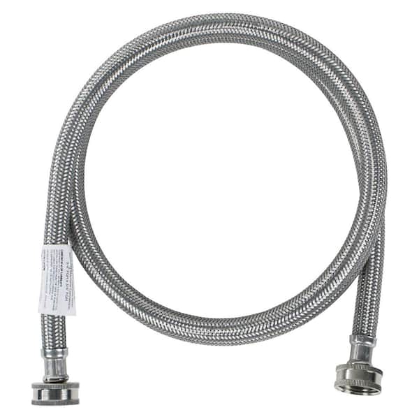 CERTIFIED APPLIANCE ACCESSORIES 6 ft. Braided Stainless Steel Washing  Machine Hose WM72SS - The Home Depot