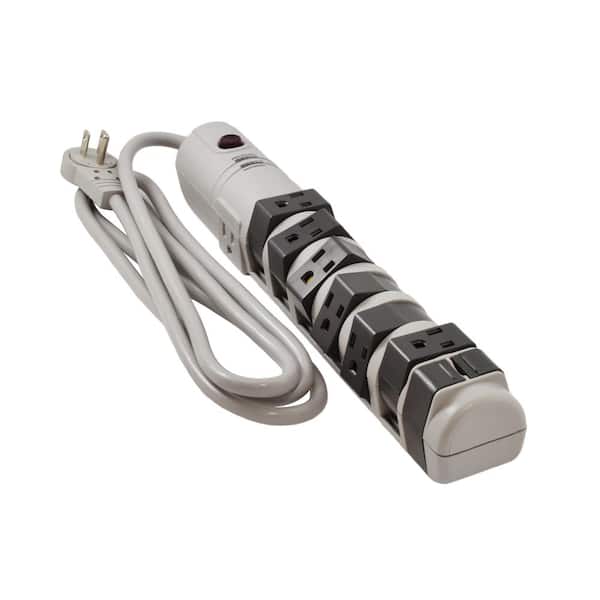 AC WORKS 8-Outlet 6 ft. SJT 14/3 Rotating Power Strip with Surge Protection