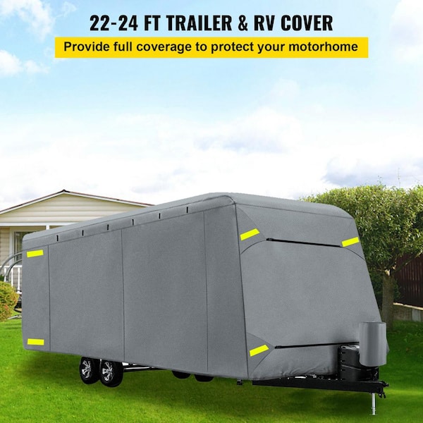 VEVOR RV Trailer Cover 22 ft. to 24 ft. Extra-Thick 4 Layers Travel Trailer  Camper Cover Durable for RV with Adhesive Patch CY22-243C00000001V0 - The  Home Depot