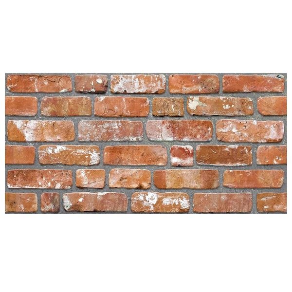 Dundee Deco Red Orange Faux Brick Styrofoam 3D Decorative Wall Paneling 5-Pack 4/5 in. x 3-1/4 ft. x 1-3/5 ft.