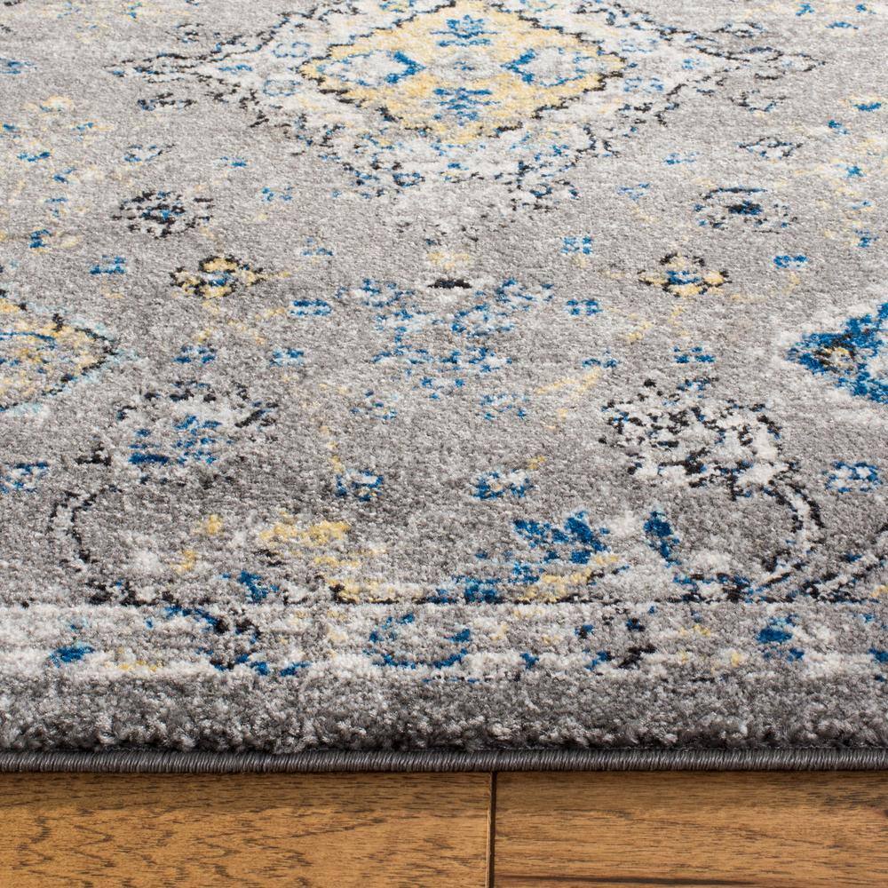 Evoke Dark Grey and Yellow High Pile Synthetic Area Rug